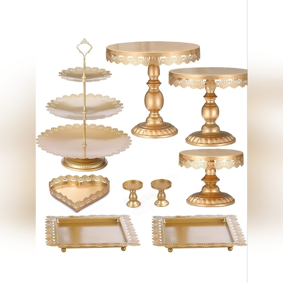 Party Supplies Cake Stands Set9 Pcs Metal Round Cake Stands Set Cupcake Stands Poshmark